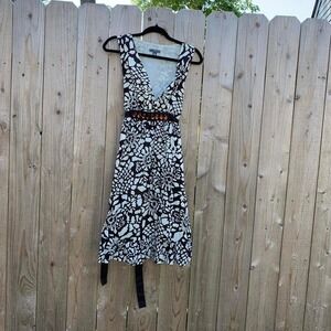 Y2k brown & white floral fairy dress by apt 9 size 10‎
